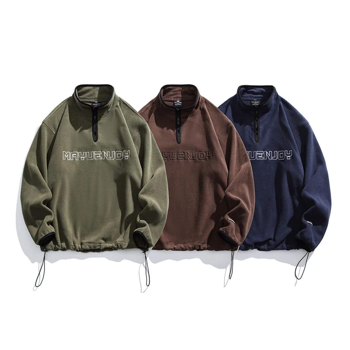裾ドローコード付き フリースハーフジップスウェット - Image 5