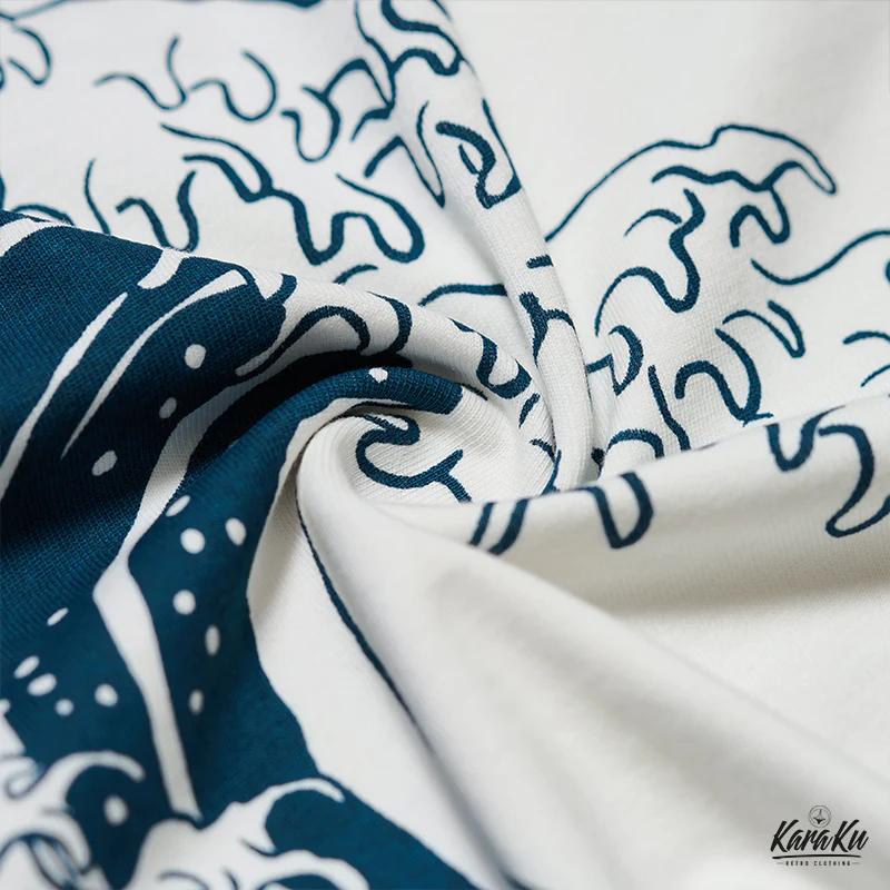 「KaraKuｘ365CAT.ART」ポケットから覗く猫 浮世絵柄コットンTee - Image 16