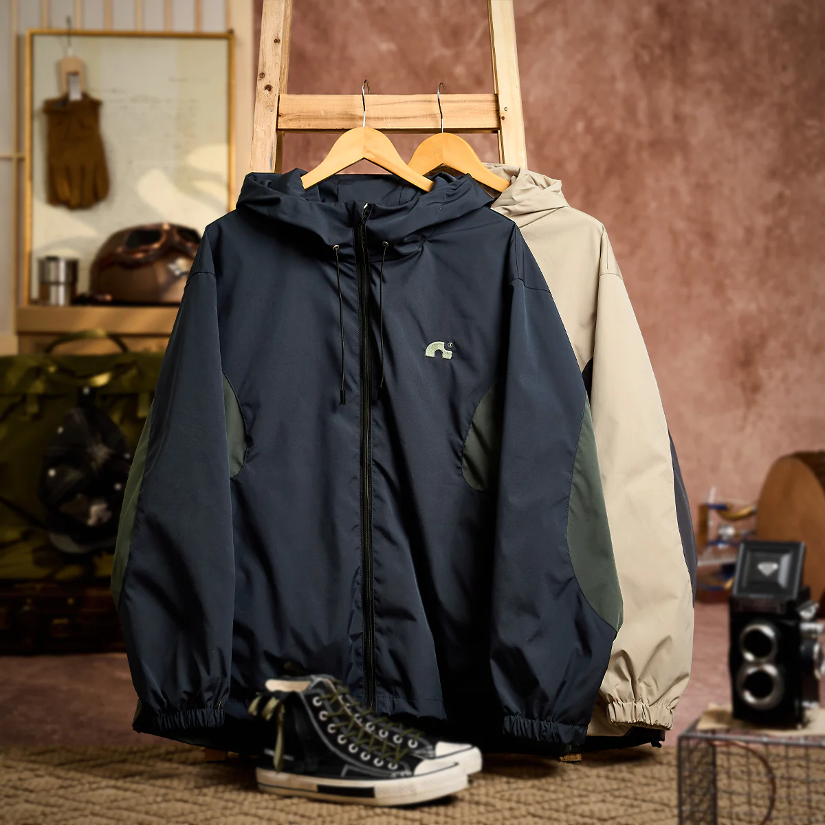 Urban outdoor　撥水機能付きカラーブロッグマウンテンパーカージャケット - Image 4