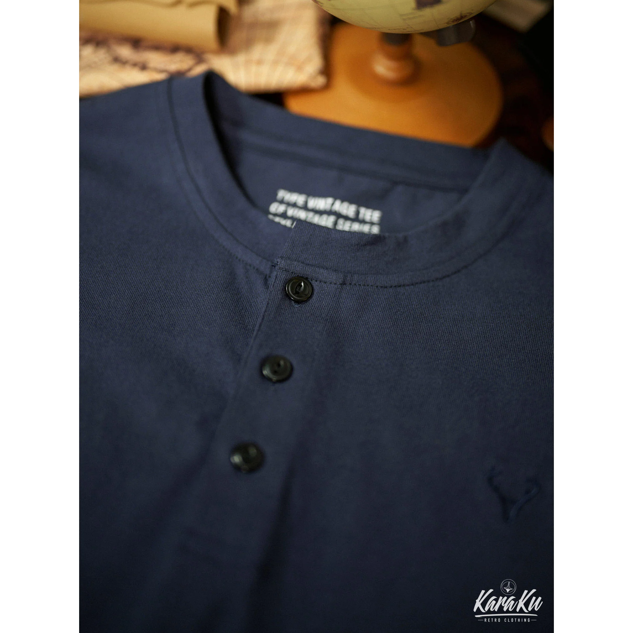 胸ミニ刺繡　コットンヘンリーネックロンＴ - Image 15