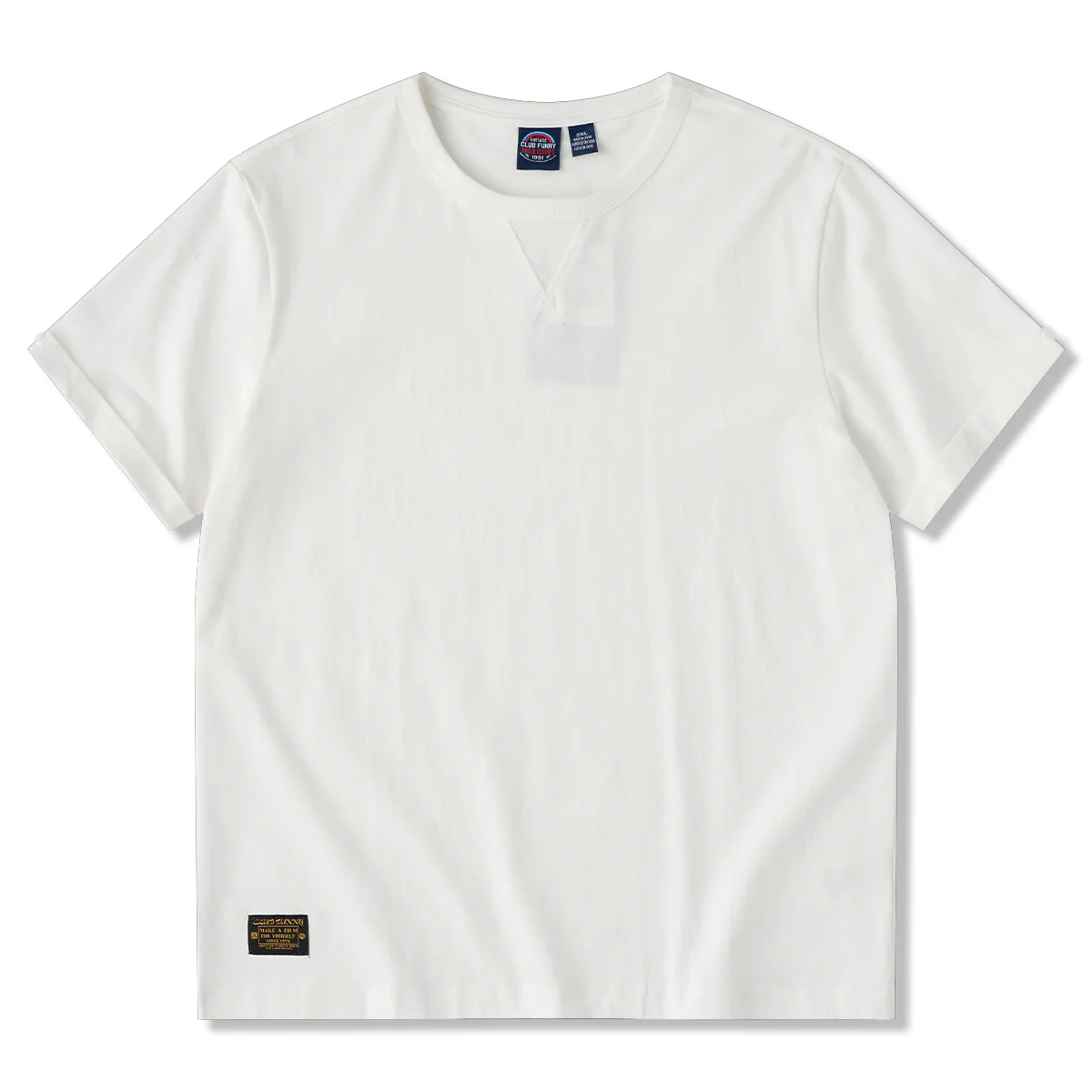 ヘビーウェイト 無地クルーネック海軍Tシャツ - Image 3