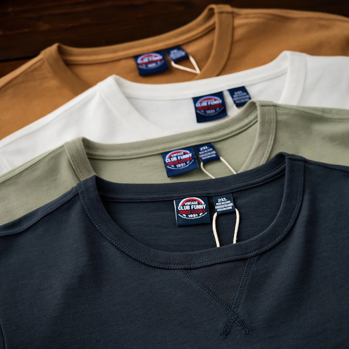 ヘビーウェイト 無地クルーネック海軍Tシャツ - Image 9