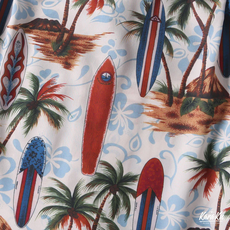 HAWAII ALOHA 「サーフボード&ヤシの木」アロハシャツ - Image 5