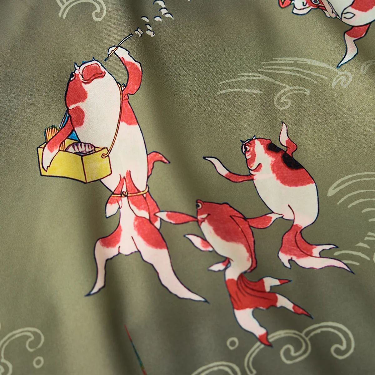 歌川国芳「金魚づくし」浮世絵風プリント入りアロハシャツ - Image 8
