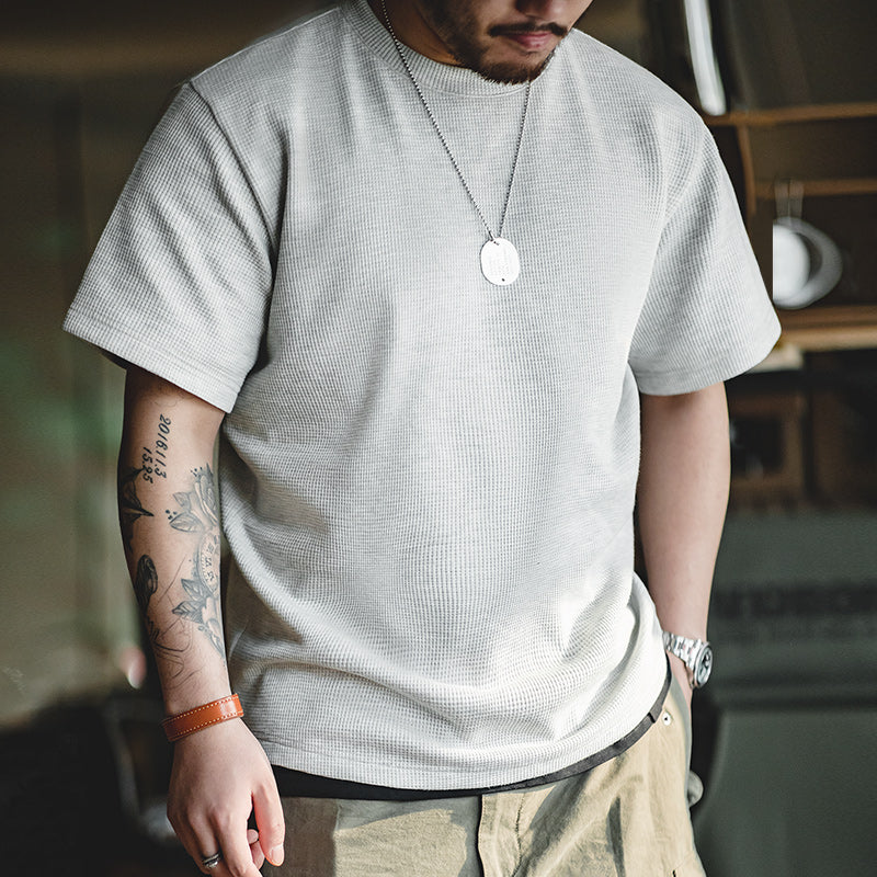 ドレープ感 ワッフル生地ニットTシャツ - Image 5