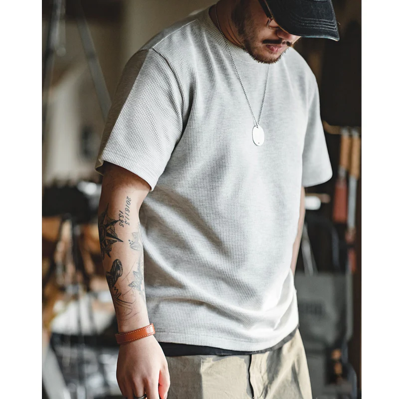 ドレープ感 ワッフル生地ニットTシャツ - Image 7