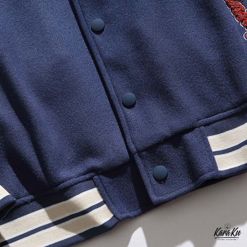 異素材コンビ配色ⅹ刺繡入りスタジャン 全3色 - Image 13