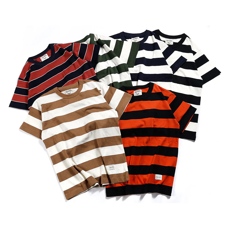 Biker Style　ヘビーウェイトボーダー柄 Tee - Image 17