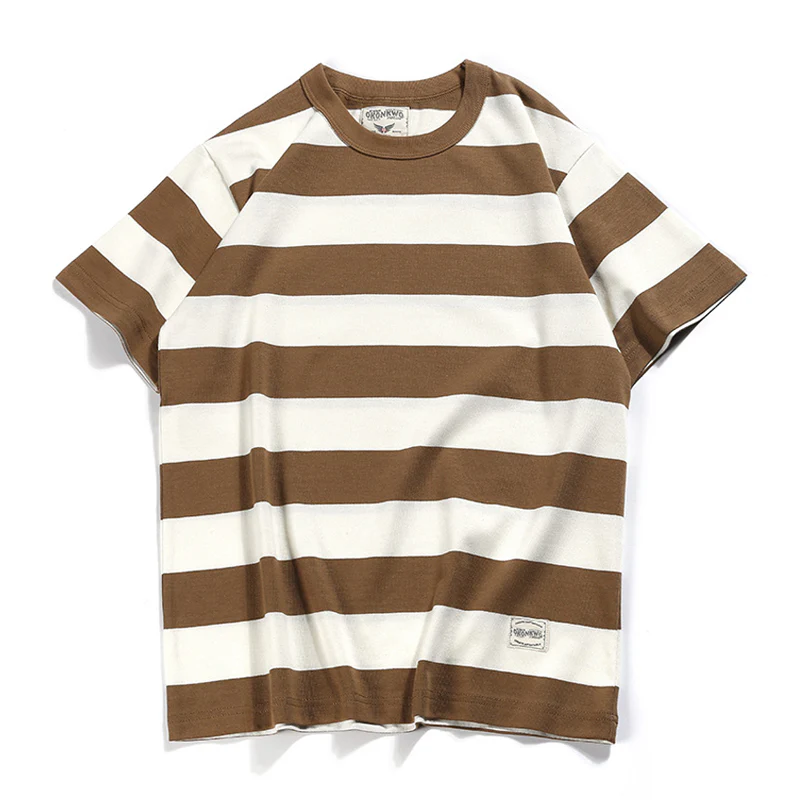 Biker Style　ヘビーウェイトボーダー柄 Tee - Image 3