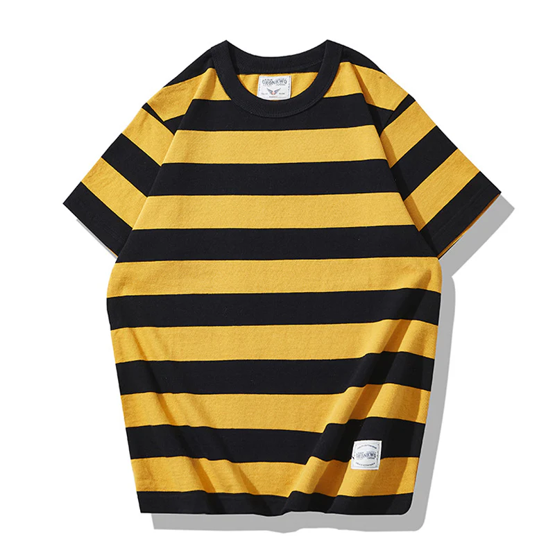 Biker Style　ヘビーウェイトボーダー柄 Tee - Image 4