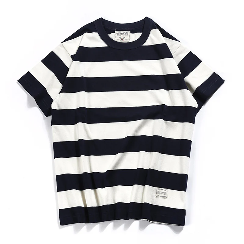 Biker Style　ヘビーウェイトボーダー柄 Tee - Image 5