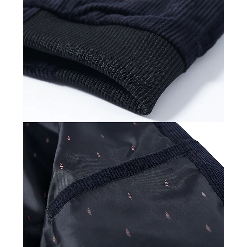 ベルクロ式パッチ付き　レター刺繍入りコーデュロイジャケット - Image 13