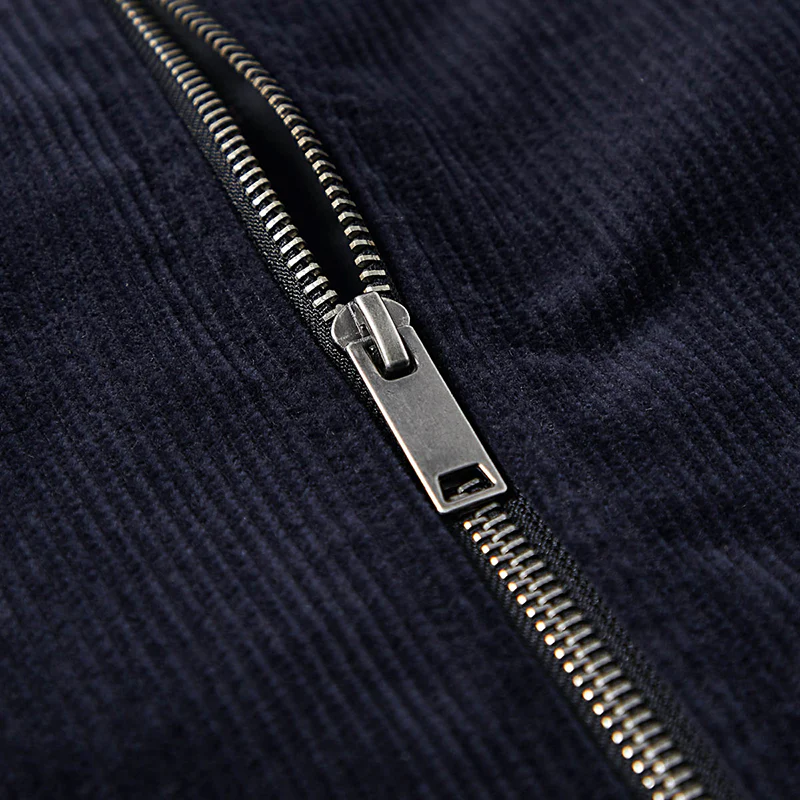 ベルクロ式パッチ付き　レター刺繍入りコーデュロイジャケット - Image 7