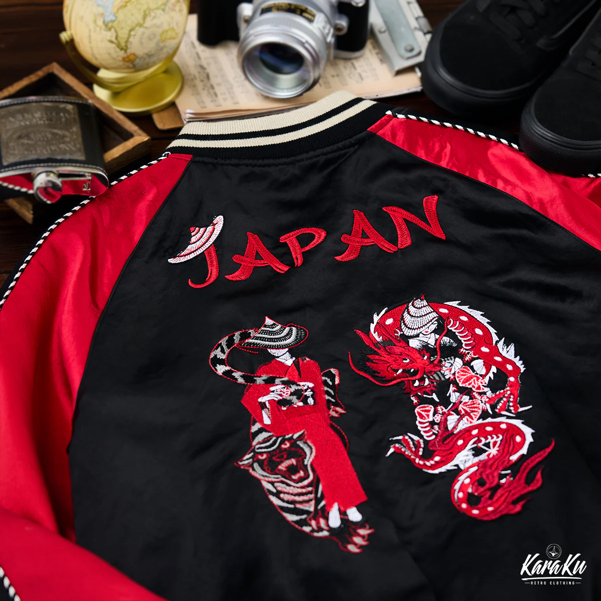 横須賀「影虎赤龍」浮世絵風刺繡入りスカジャン - Image 5
