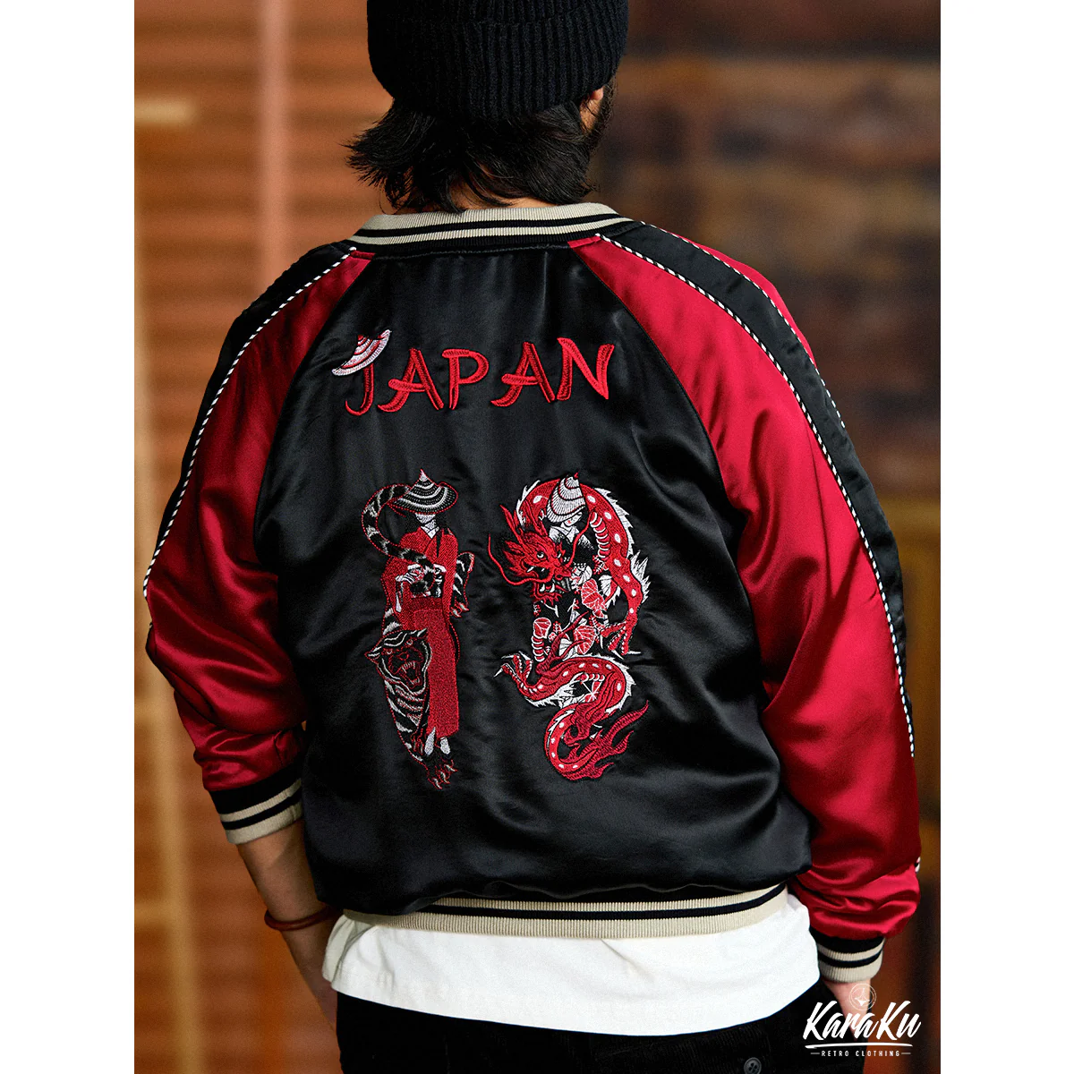横須賀「影虎赤龍」浮世絵風刺繡入りスカジャン - Image 7