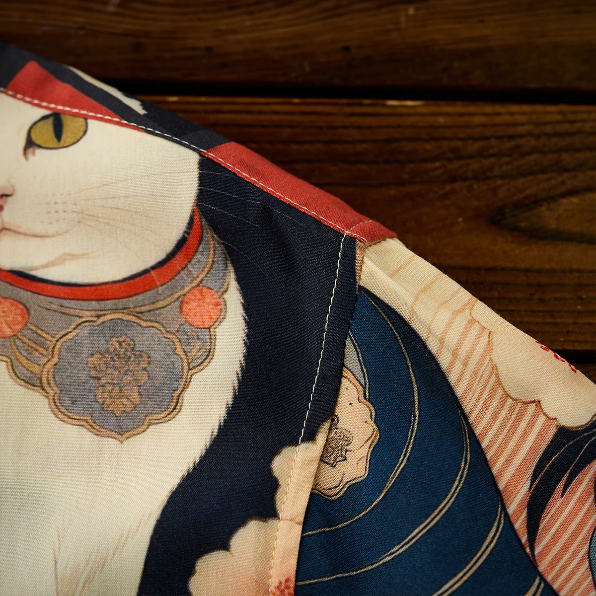 「明治時代・猫」浮世絵風総柄プリント入りアロハシャツ - Image 17